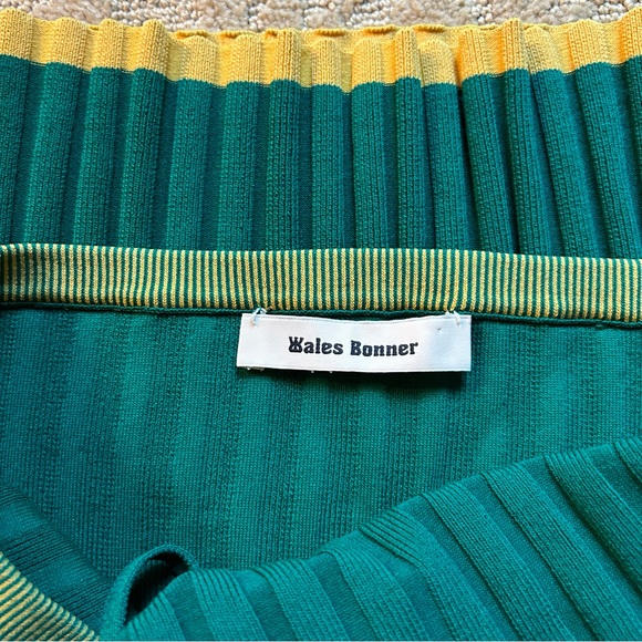 Wales Bonner Star Chevron Rib Halter Top - size M 💚💛 - Picture 8 of 8